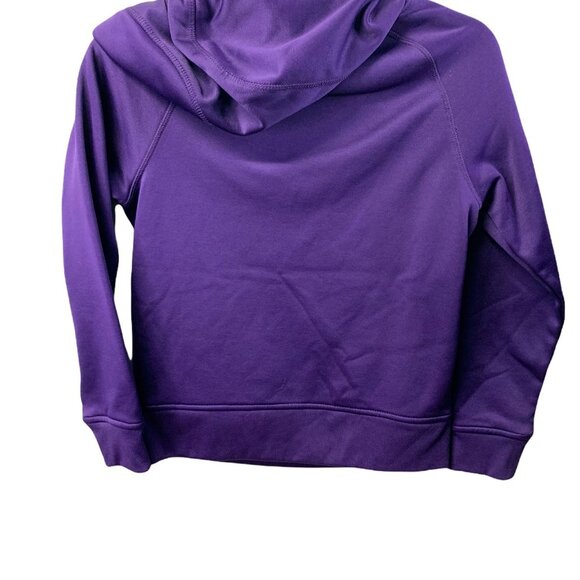 REEBOK Hoodie Youth Purple Size Medium Neon Yellow Lining Kangaroo Pocket Logo - Picture 2 of 6